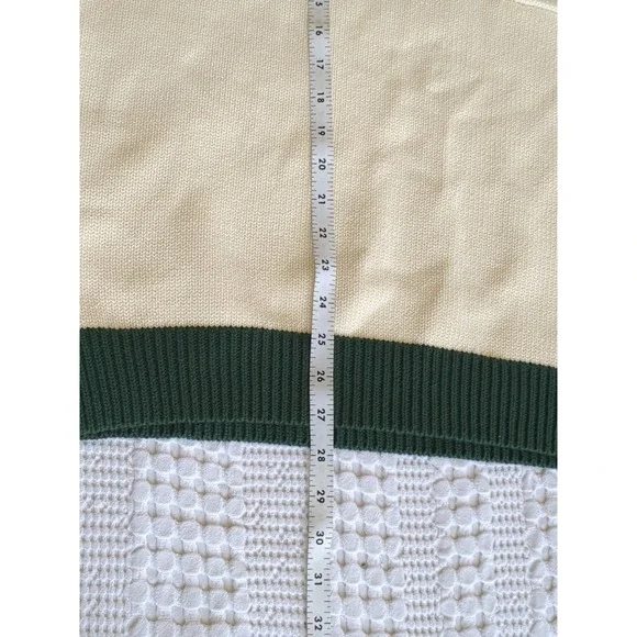 Tombolo The Angler Sweater Knit Pullover Cream Green Sz Large - Picture 4 of 9